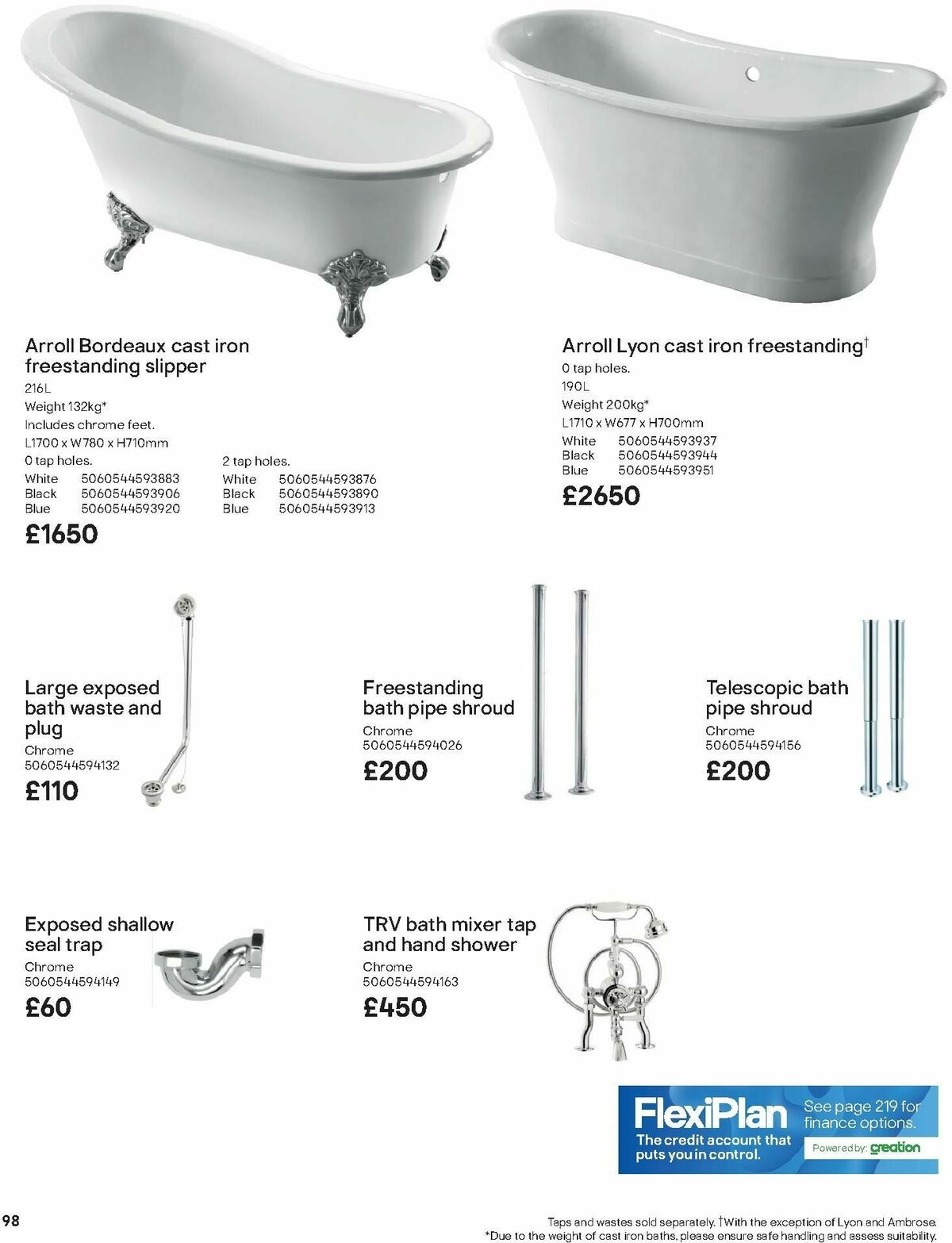 B&Q Bathroom Collections Offers from 1 October