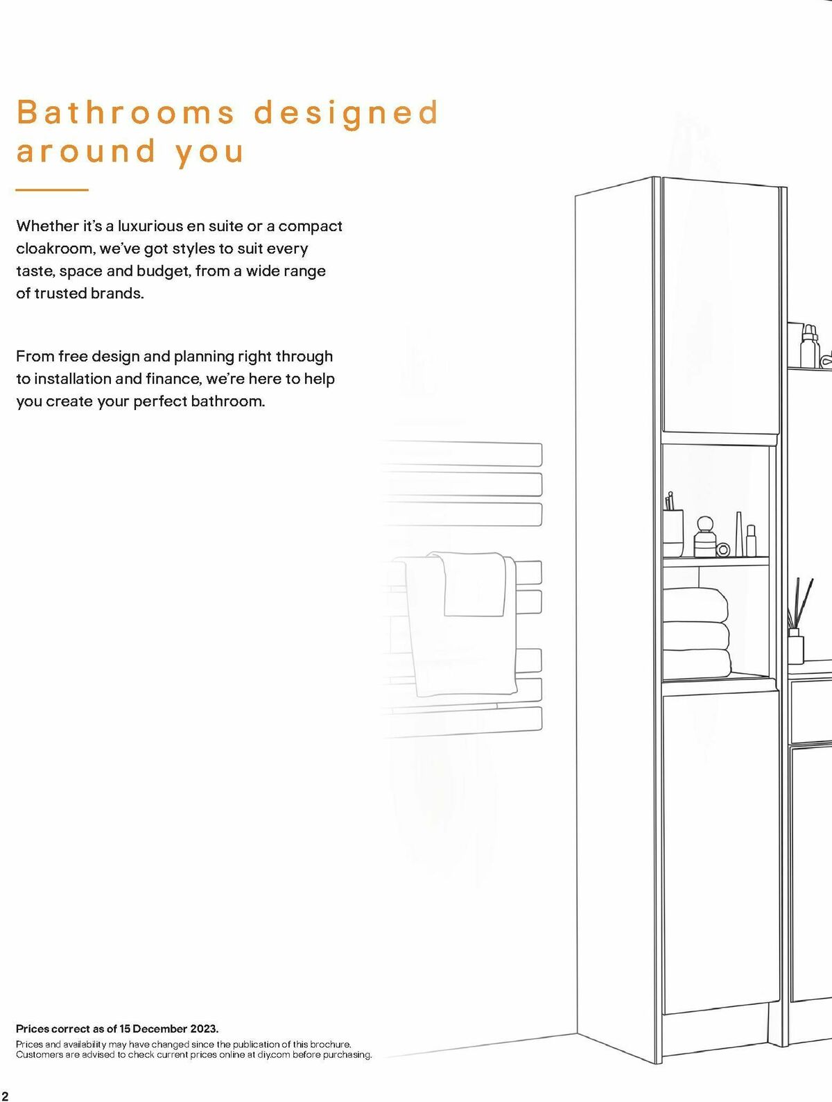 B&Q Bathrooms Offers from 15 January