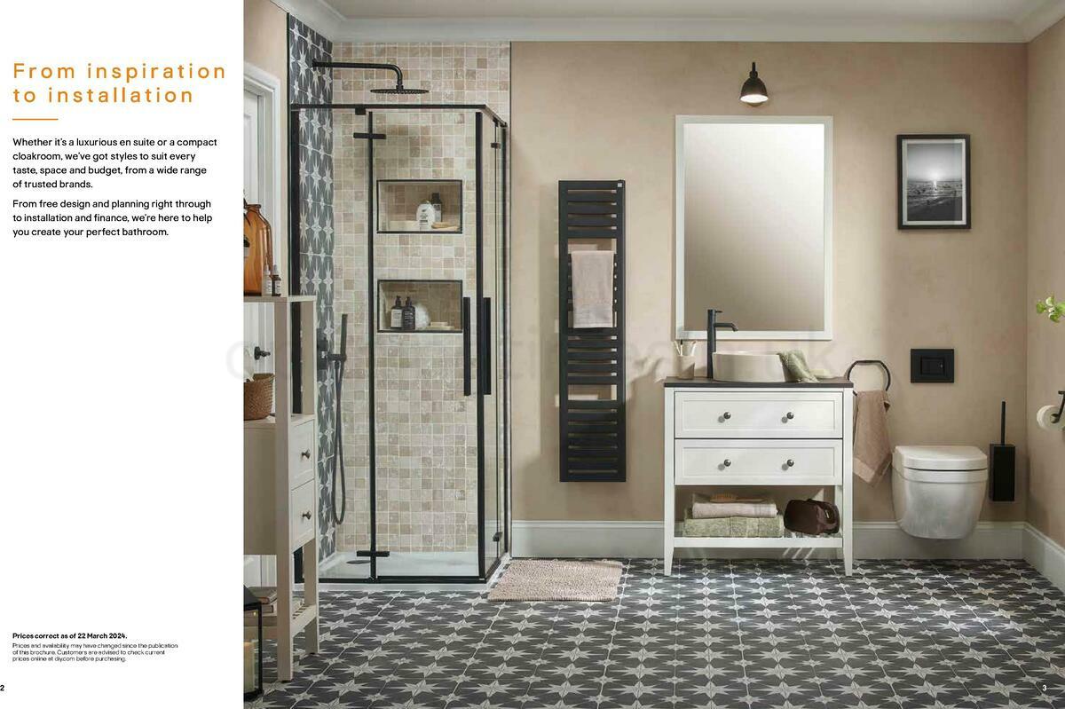 B&Q Bathrooms Offers from 22 March