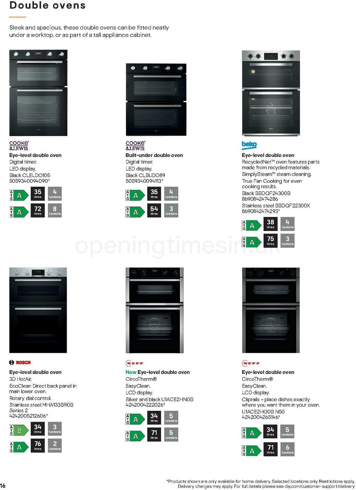 B&Q Kitchen Appliances Offers from 10 January