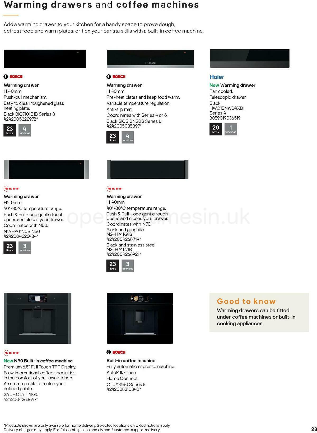 B&Q Kitchen Appliances Offers from 10 January