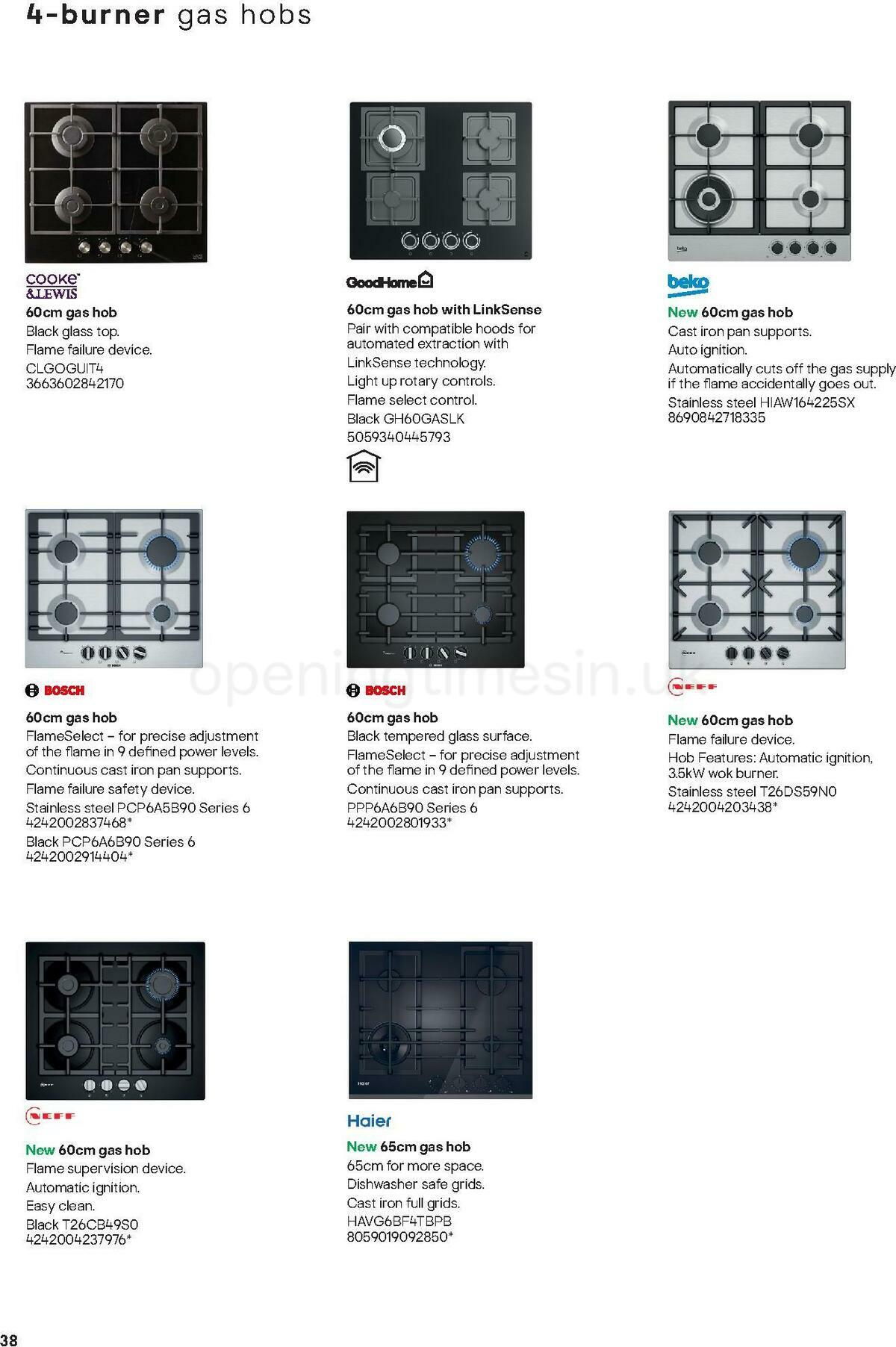 B&Q Kitchen Appliances Offers from 10 January