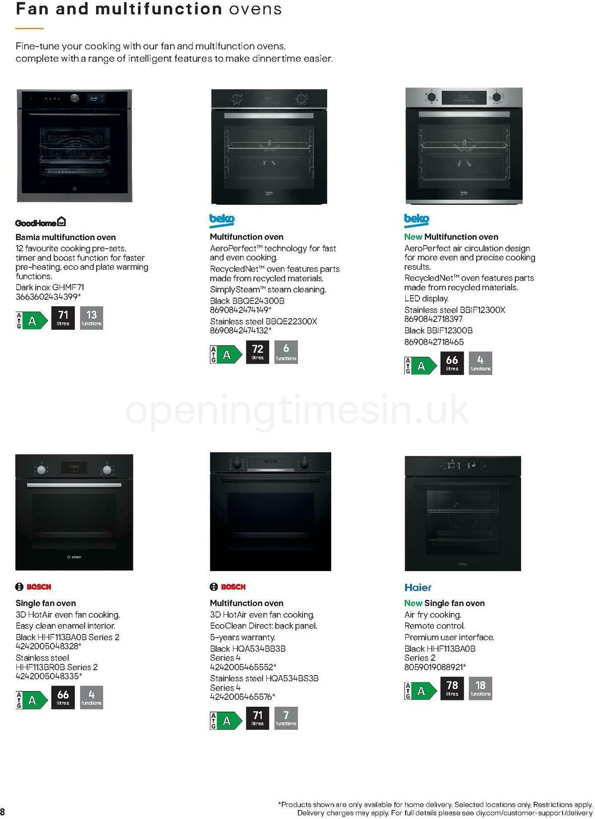 B&Q Kitchen Appliances Offers from 10 January