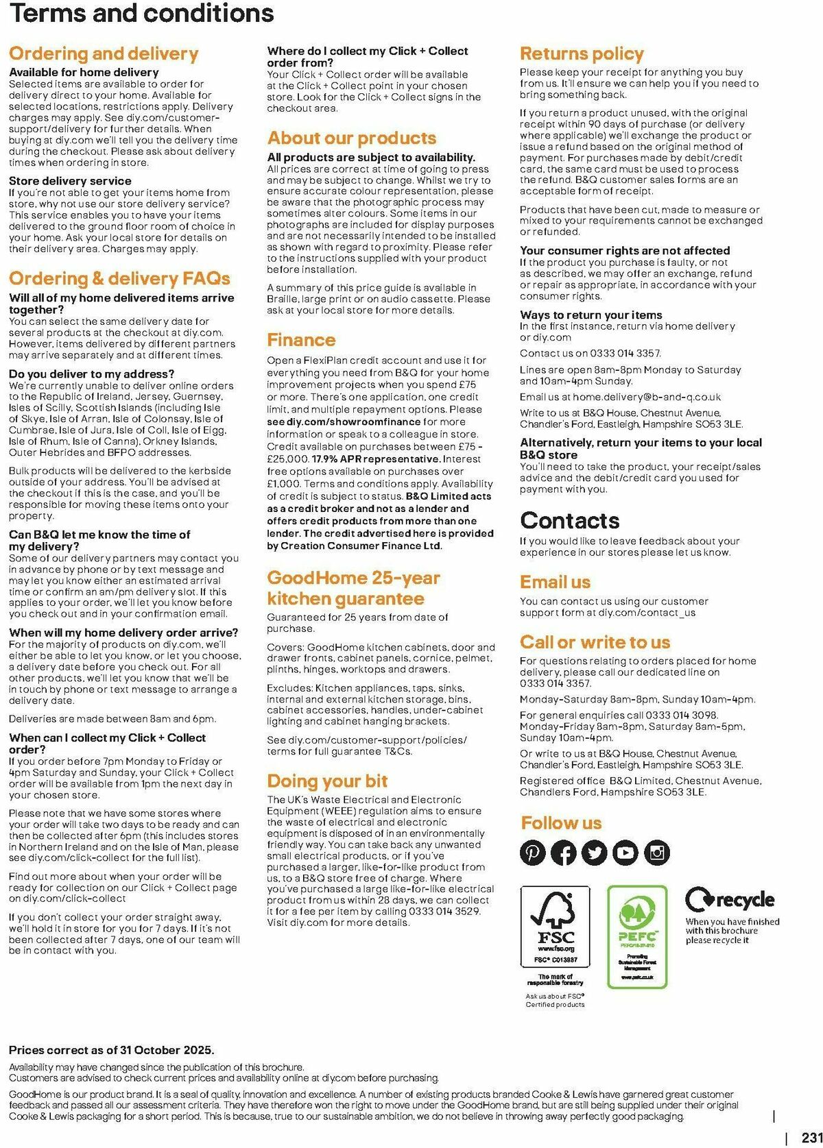 B&Q Kitchen Brochure Offers from 30 October