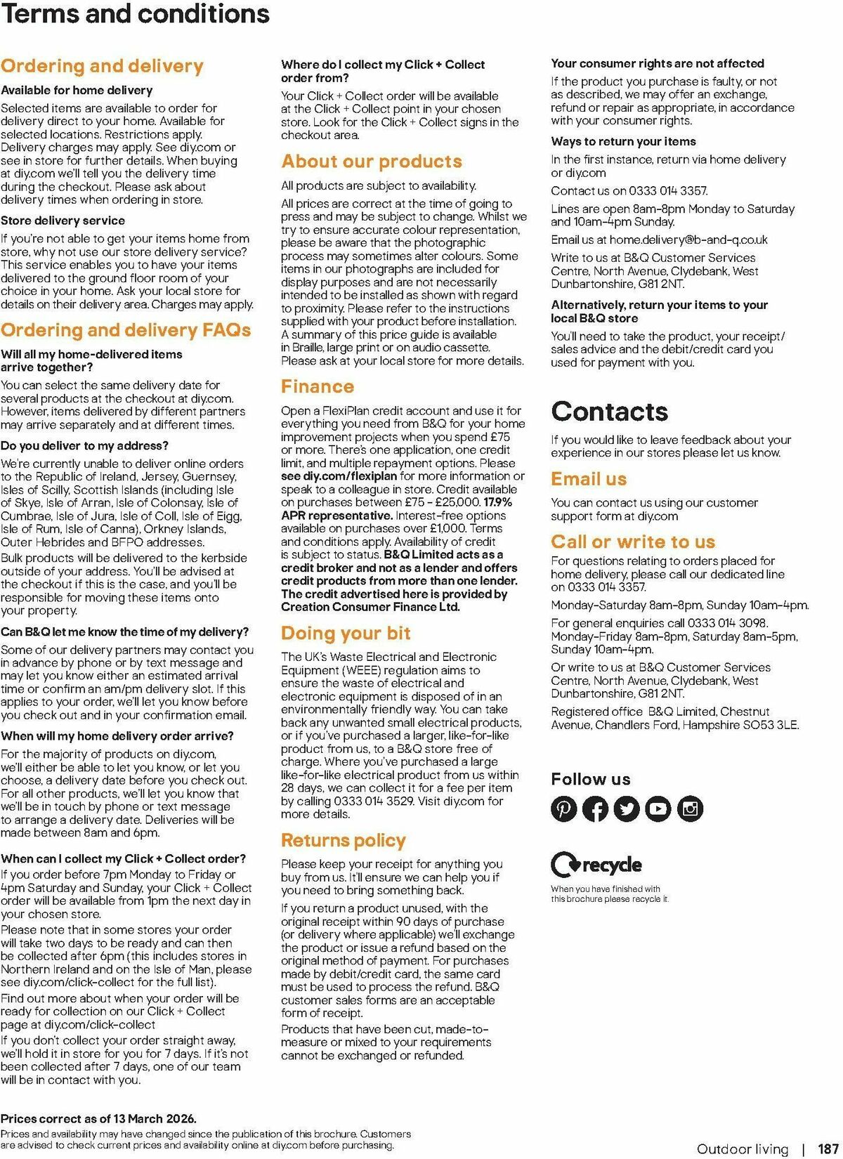 B&Q Outdoor Living Offers from 1 April