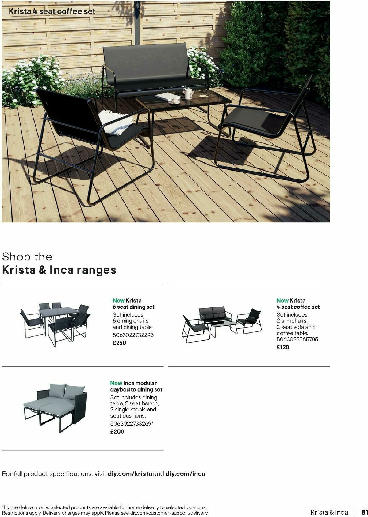 B&Q Outdoor Living Offers from 1 April