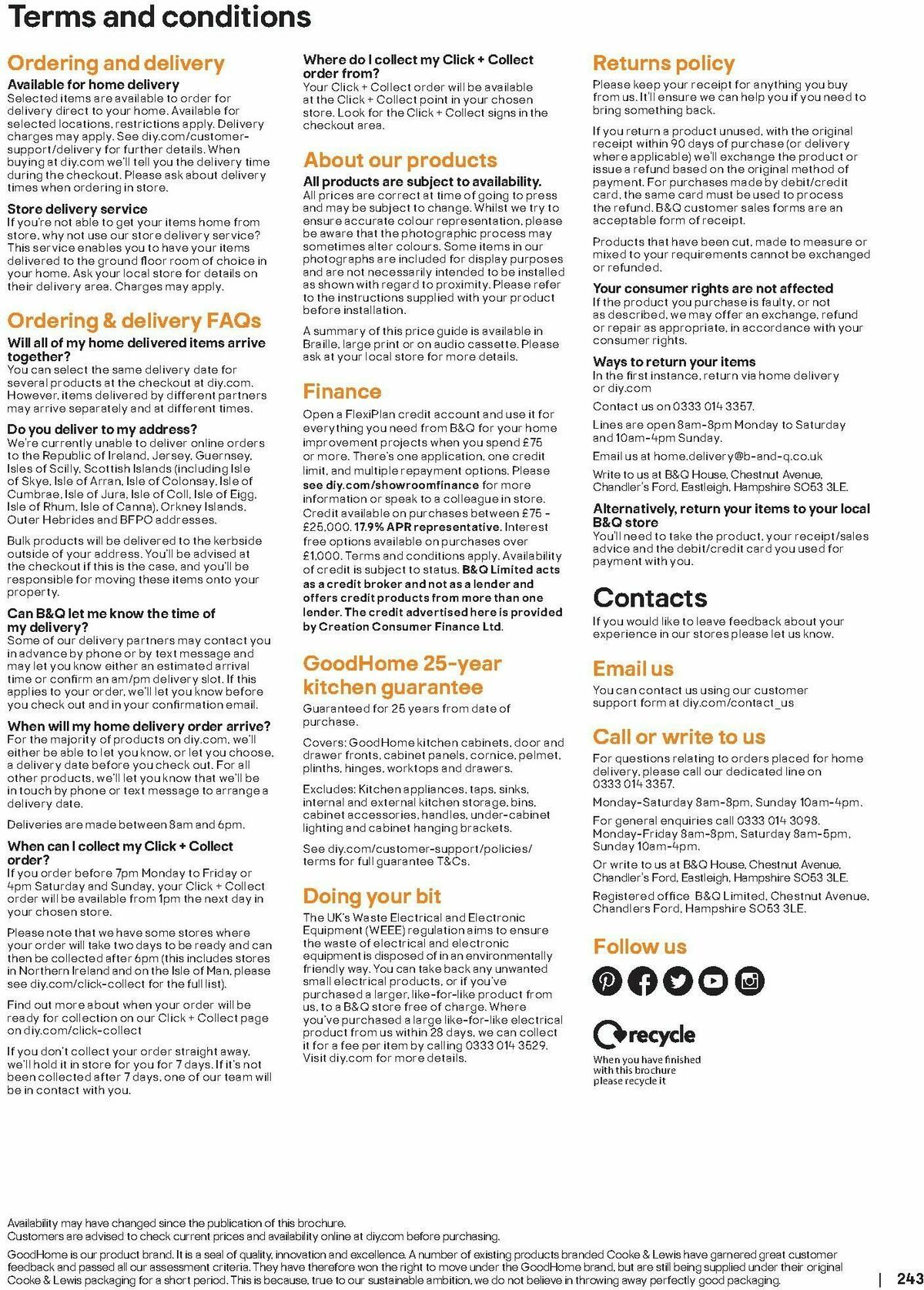 B&Q Kitchens Brochure Offers from 1 April