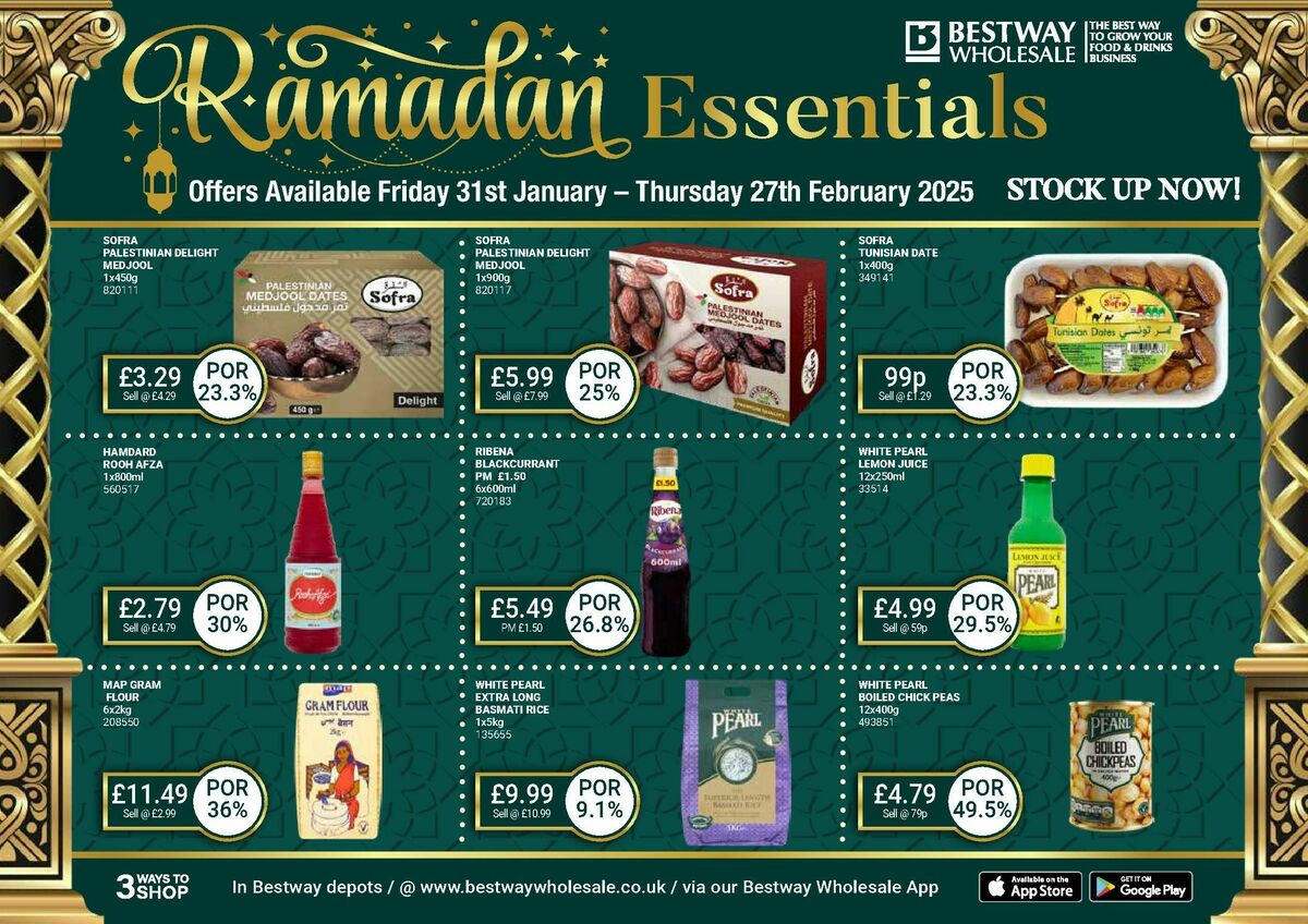 Bestway Wholesale Ramadan Essentials Offers from 31 January