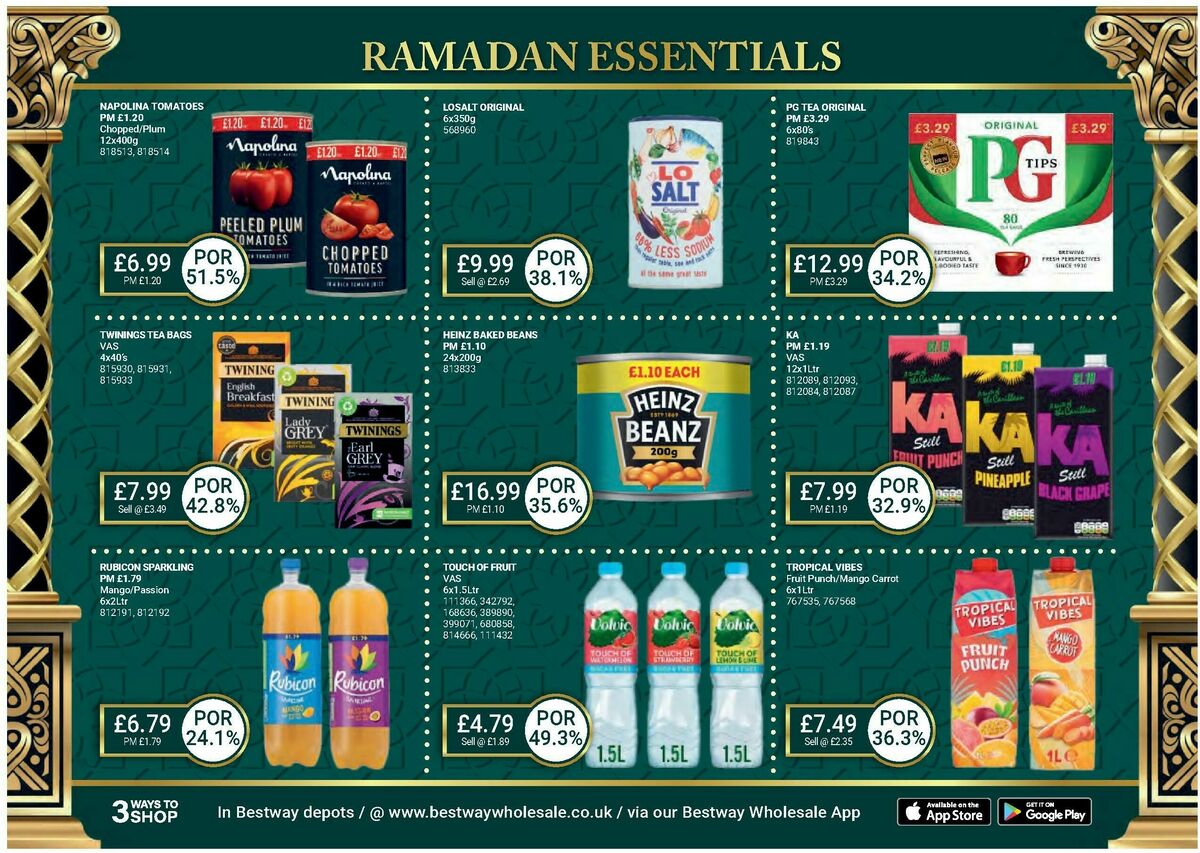 Bestway Wholesale Ramadan Essentials Offers from 28 February