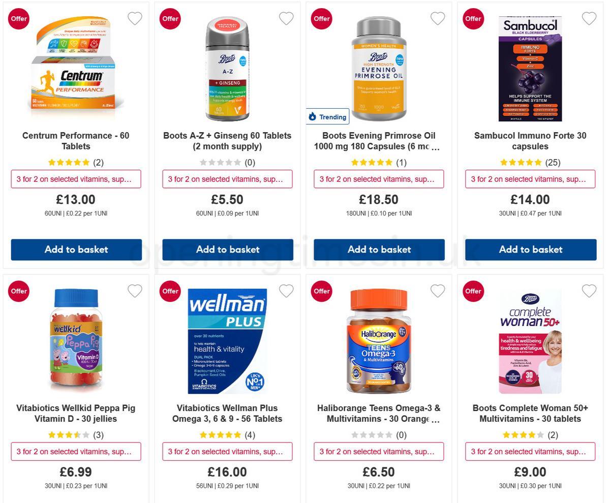 Boots Vitamins & Supplements Offers from 6 December