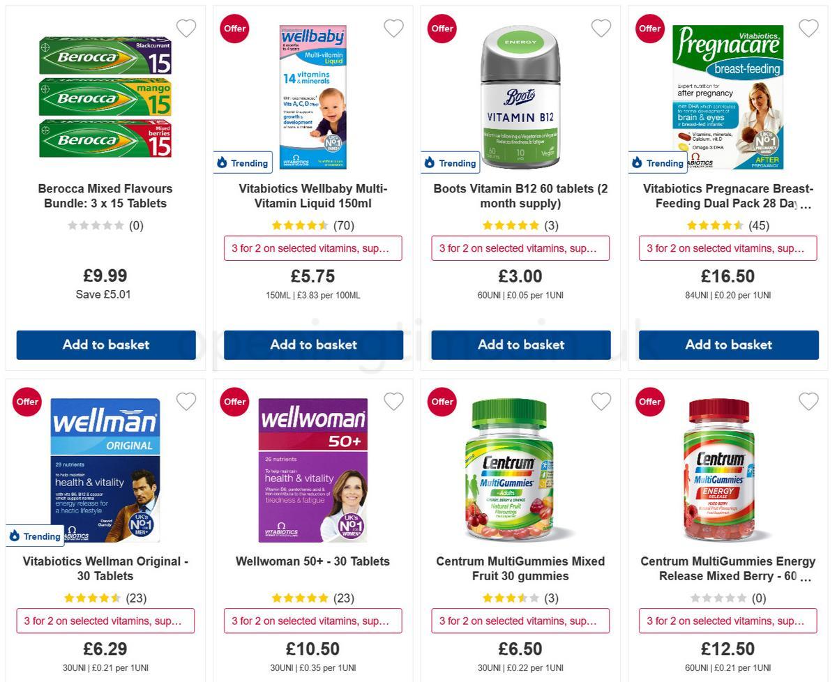 Boots Vitamins & Supplements Offers from 6 December