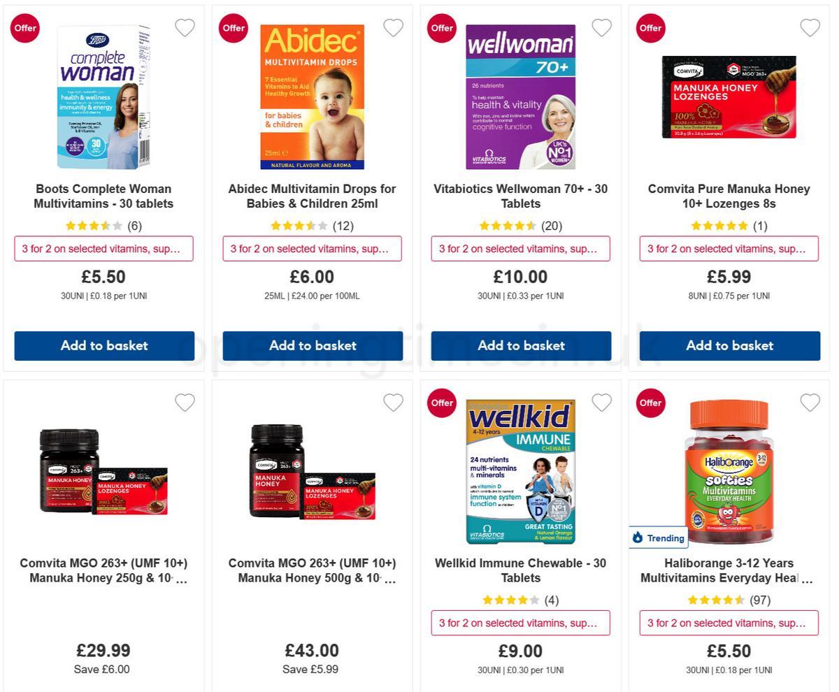 Boots Vitamins & Supplements Offers from 6 December