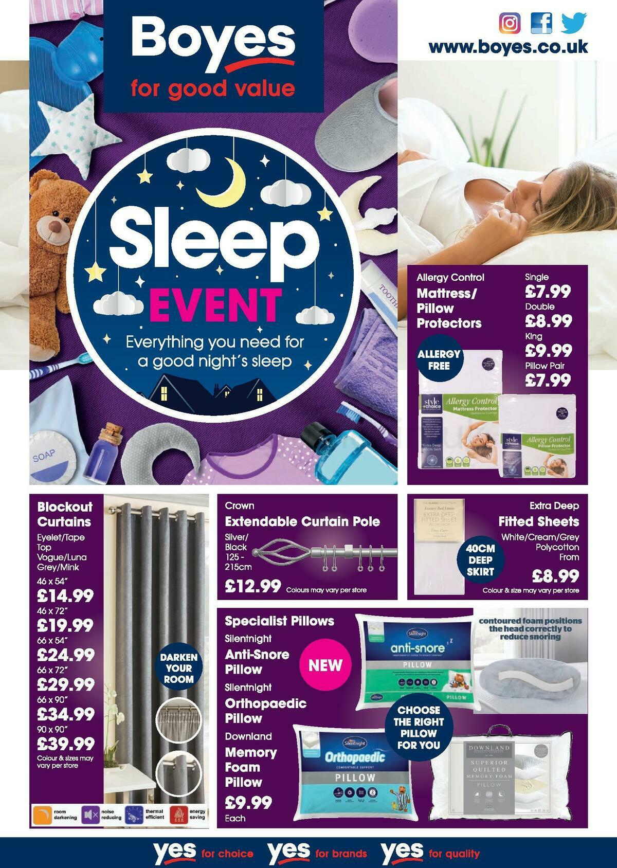 Boyes Sleep Event Offers from 25 April