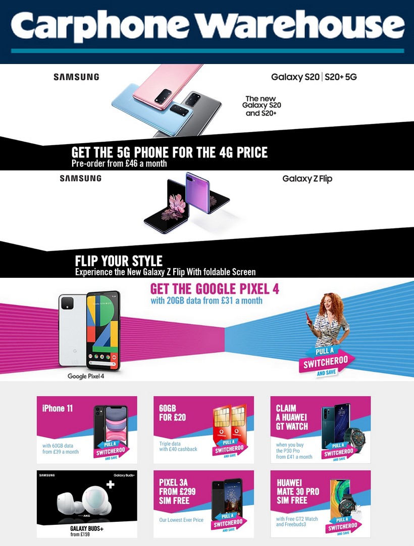 Carphone Warehouse Offers from 26 February