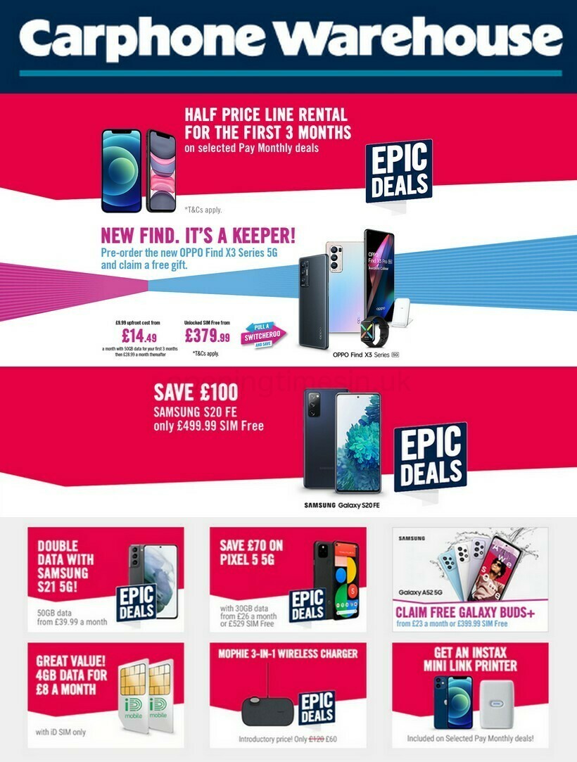 Carphone Warehouse Offers from 8 April