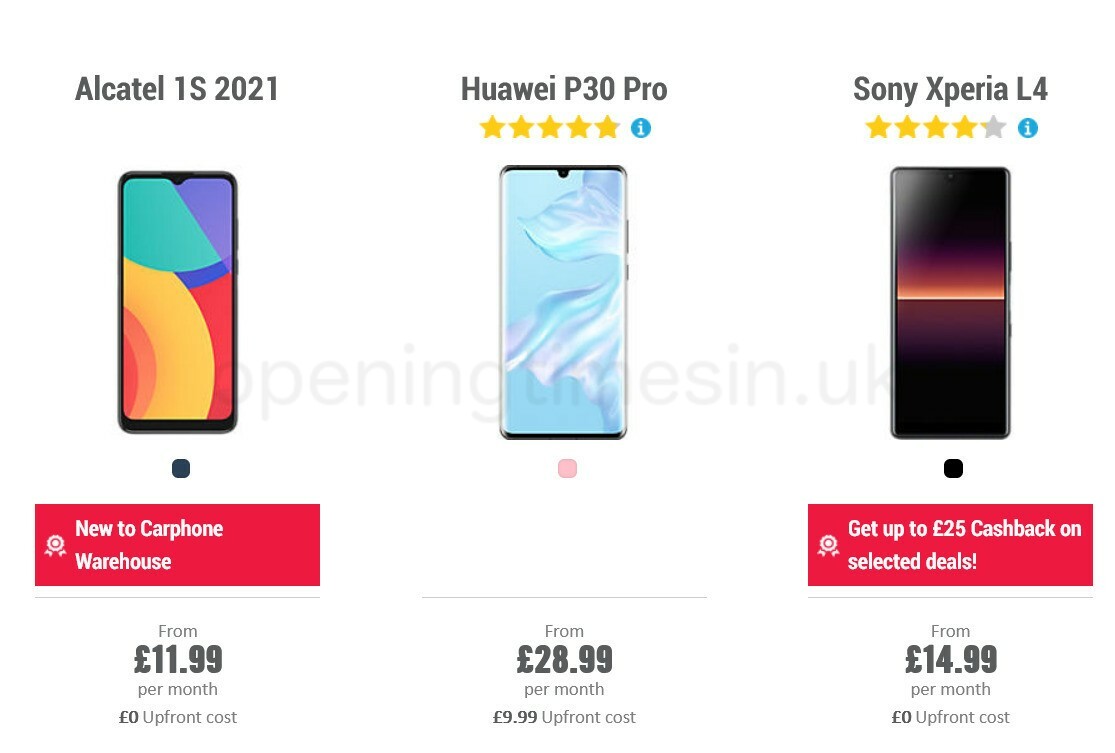 Carphone Warehouse Offers from 8 April