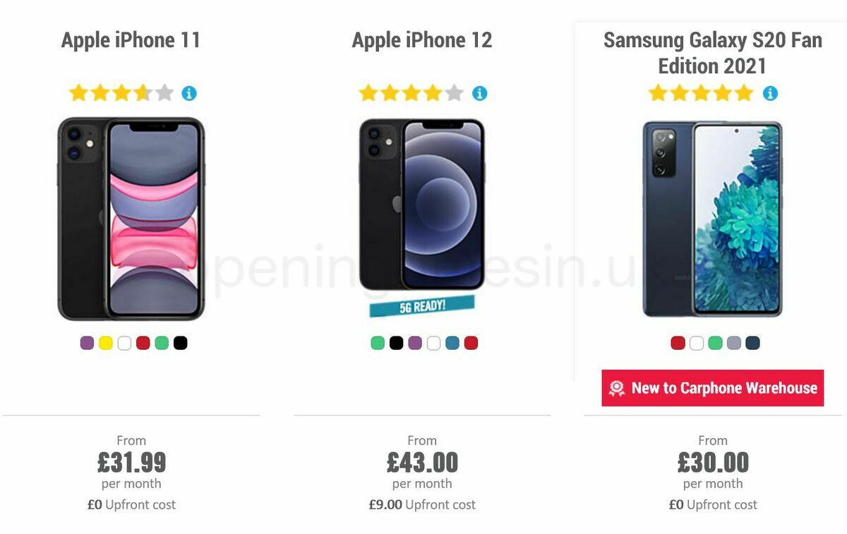 Carphone Warehouse Offers from 21 July