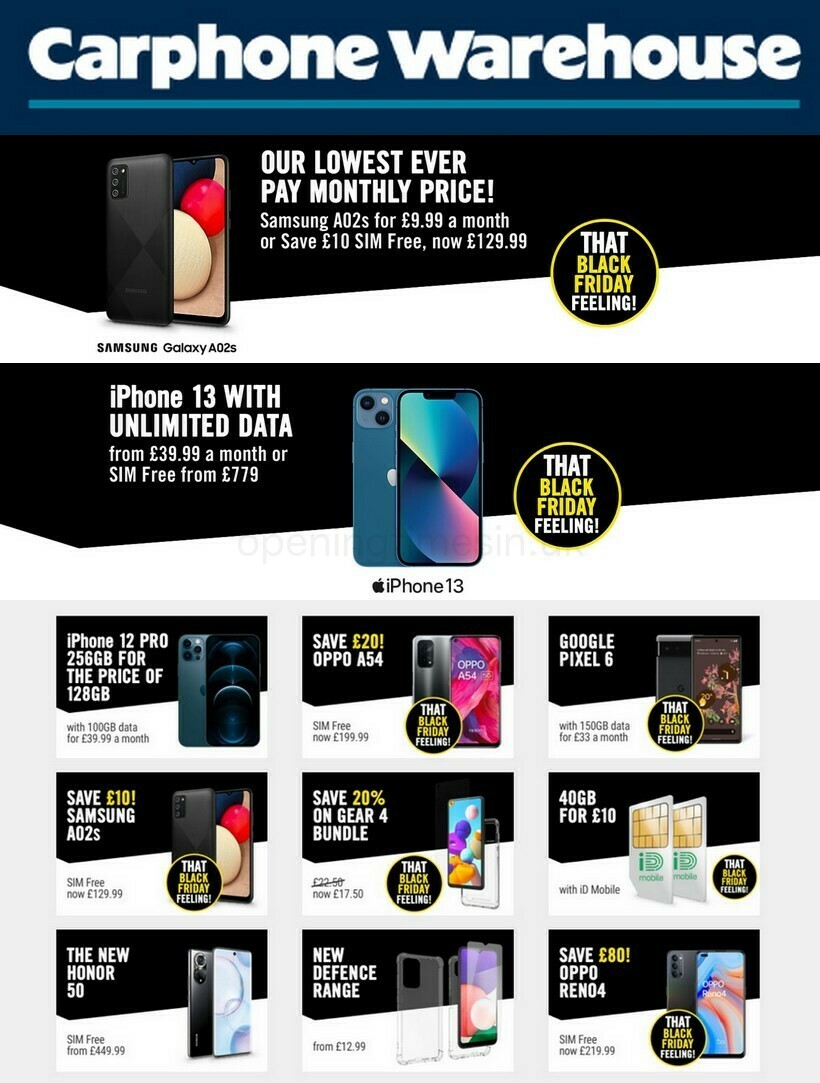 Carphone Warehouse Offers from 11 November
