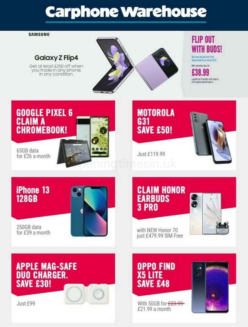 Carphone Warehouse Offers from 31 August