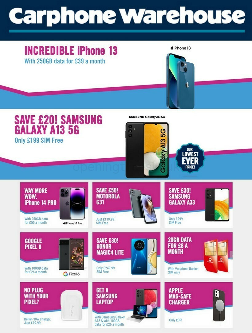 Carphone Warehouse Offers from 27 October