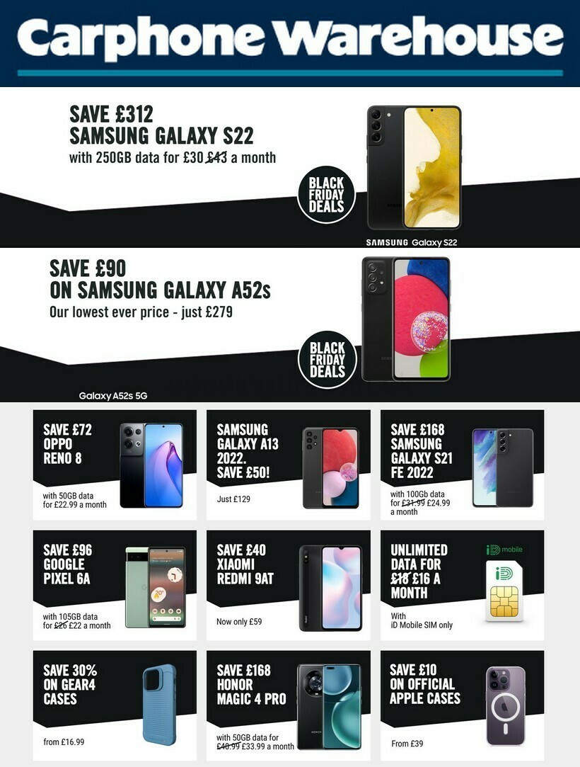 Carphone Warehouse Offers from 20 November