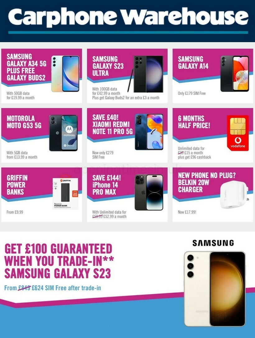 Carphone Warehouse Offers from 20 April