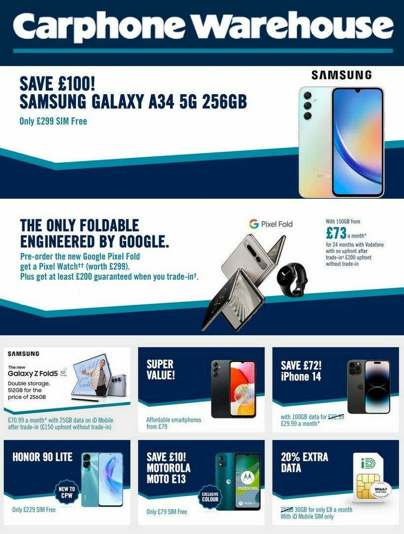 Carphone Warehouse Offers from 31 July