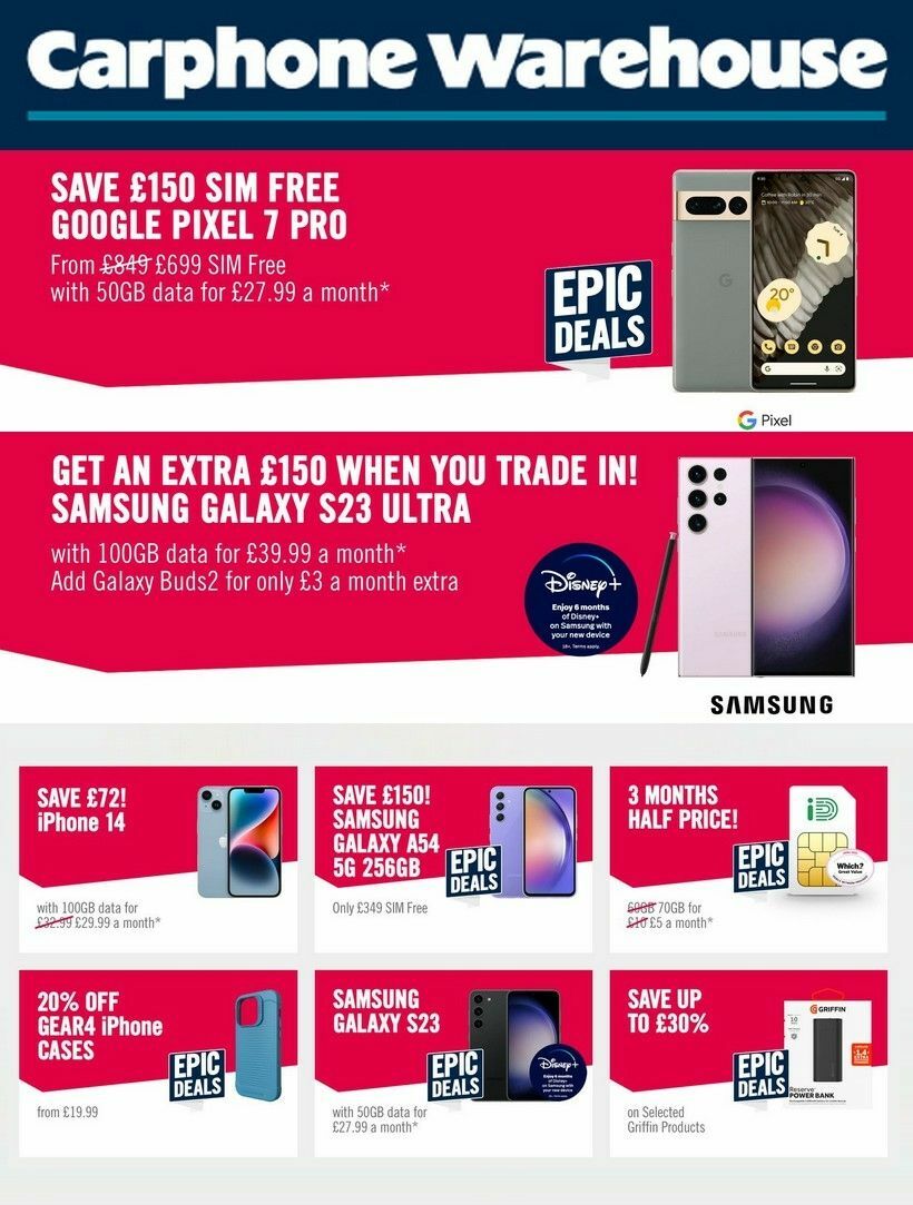 Carphone Warehouse Offers from 28 August