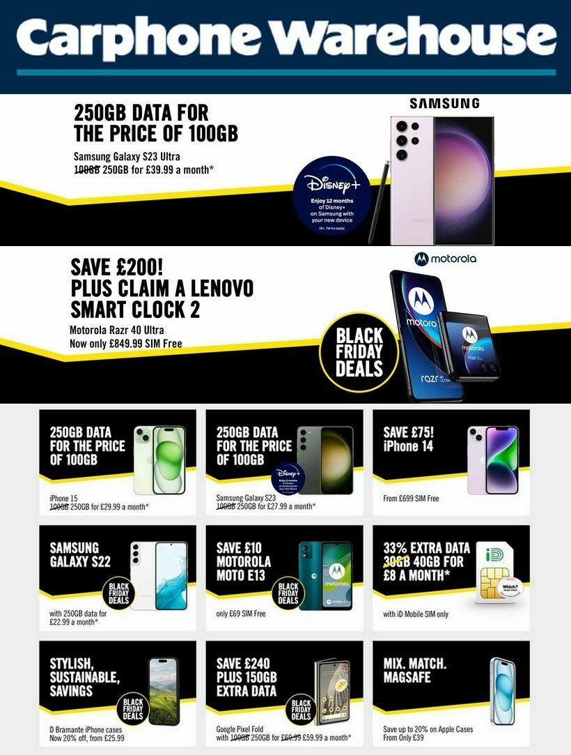 Carphone Warehouse Offers from 7 November