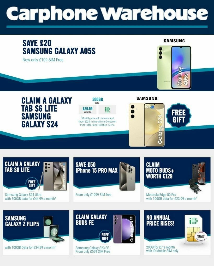 Carphone Warehouse Offers from 23 April