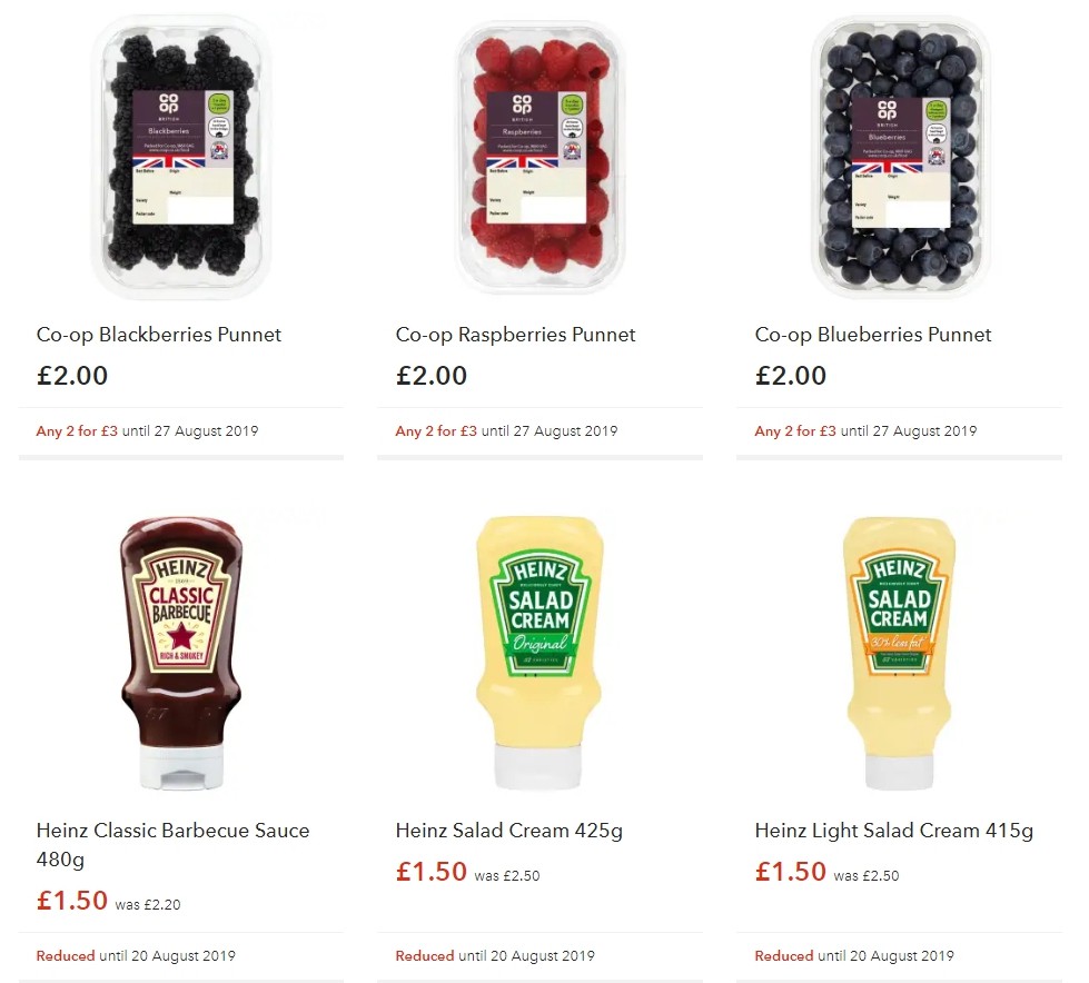 Co-op Food Offers from 3 August