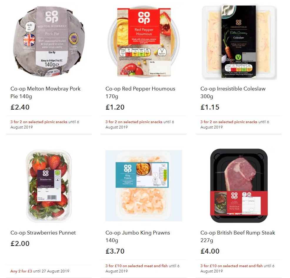 Co-op Food Offers from 3 August