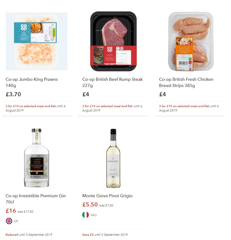 Co-op Food Offers from 16 August