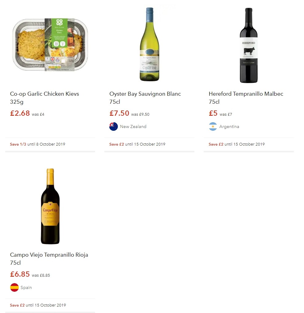 Co-op Food Offers from 5 October