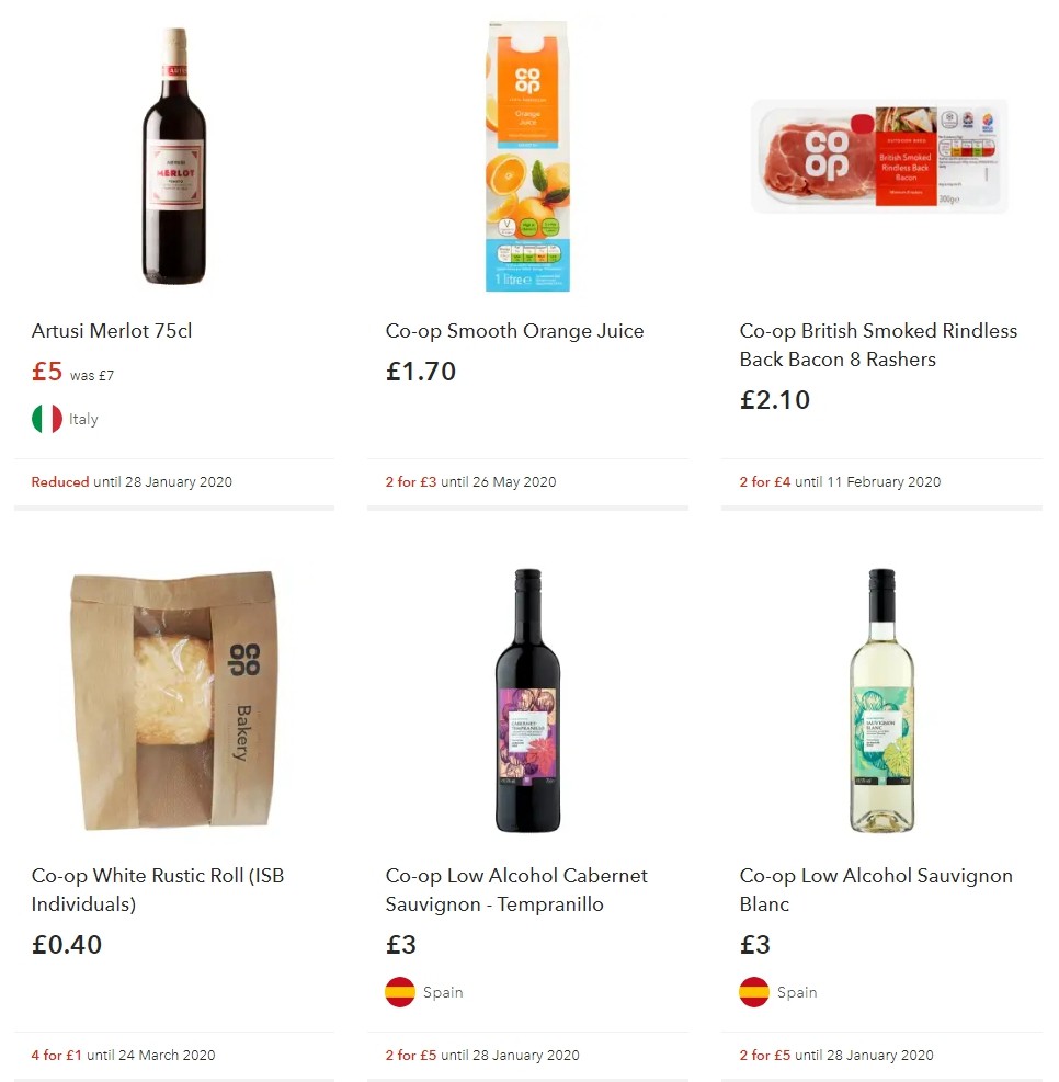 Co-op Food Offers from 25 January