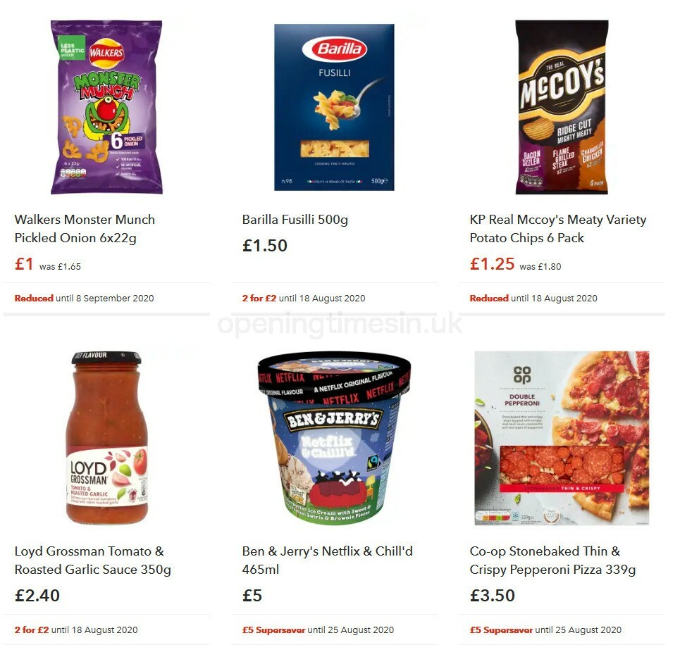 Co-op Food Offers from 5 August