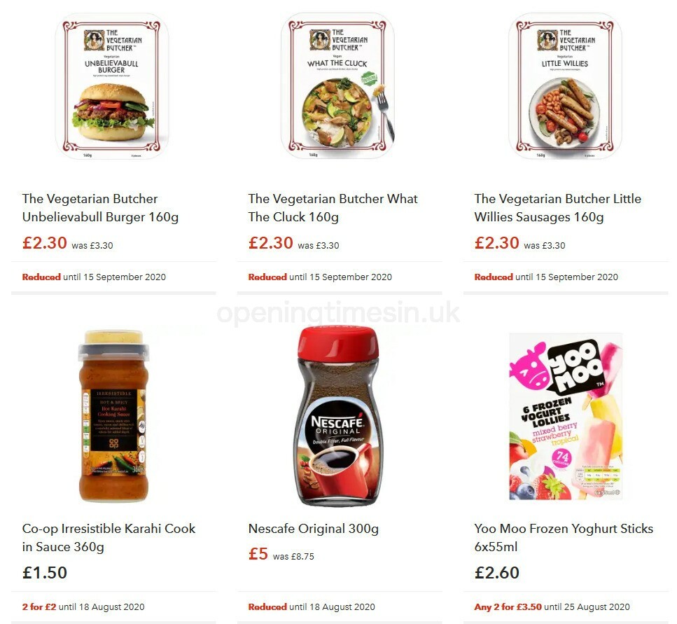 Co-op Food Offers from 5 August