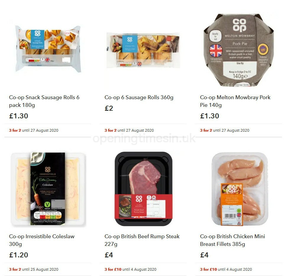Co-op Food Offers from 5 August