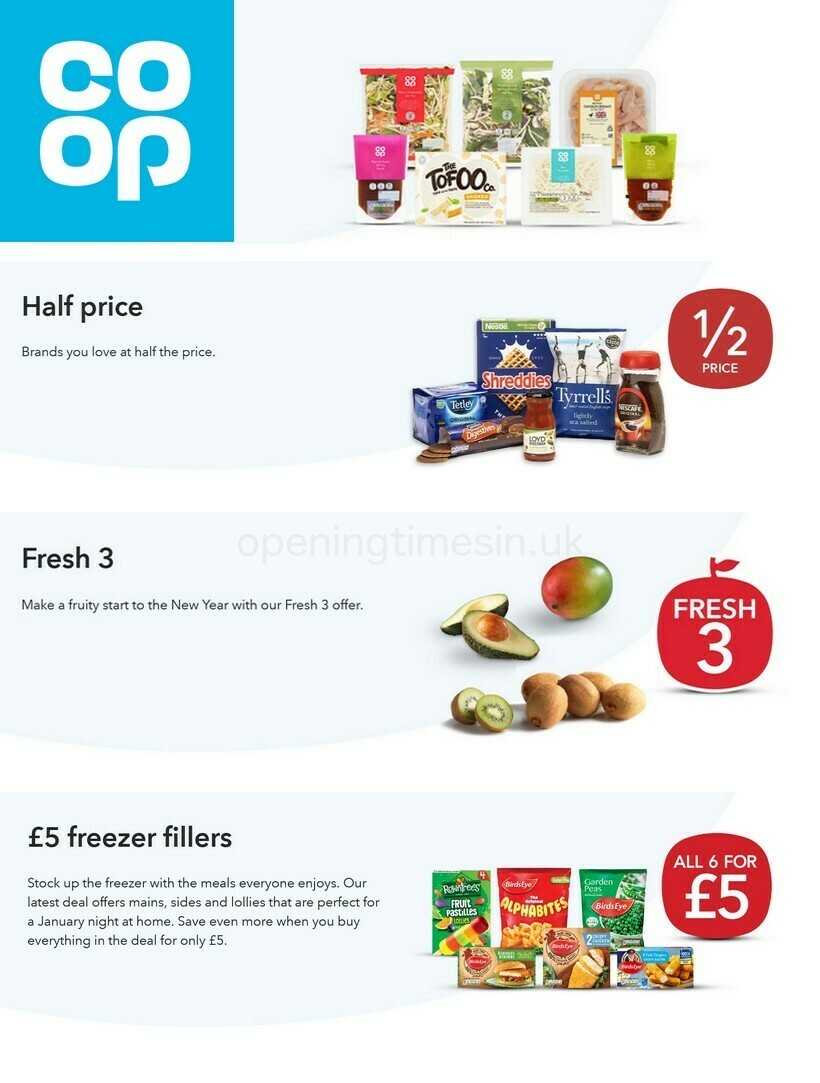 Co-op Food Offers from 2 January