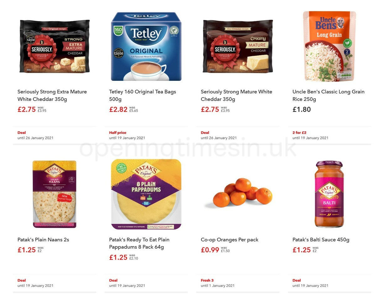 Co-op Food Offers from 2 January