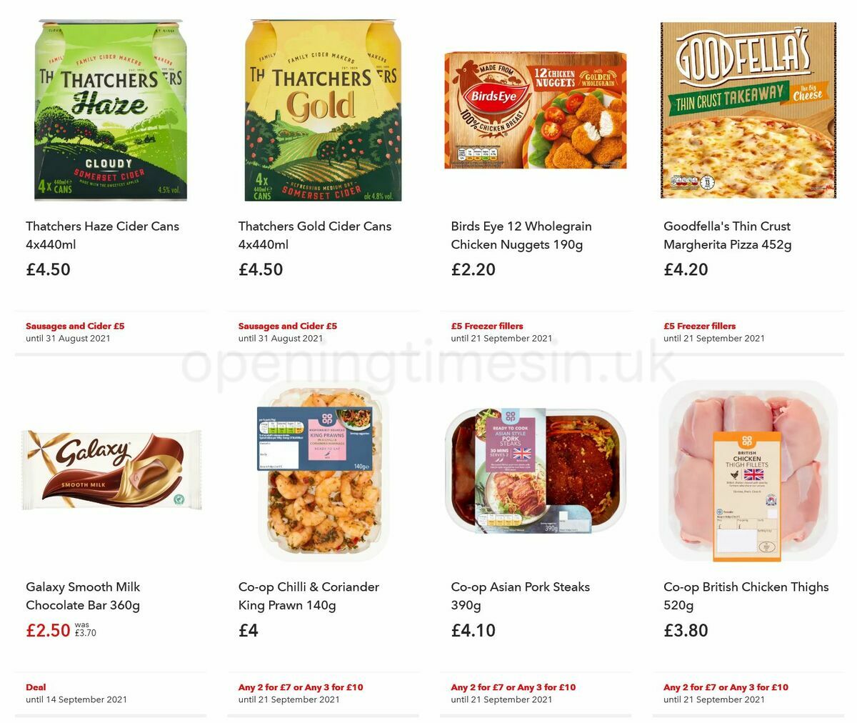 Co-op Food Offers from 1 September