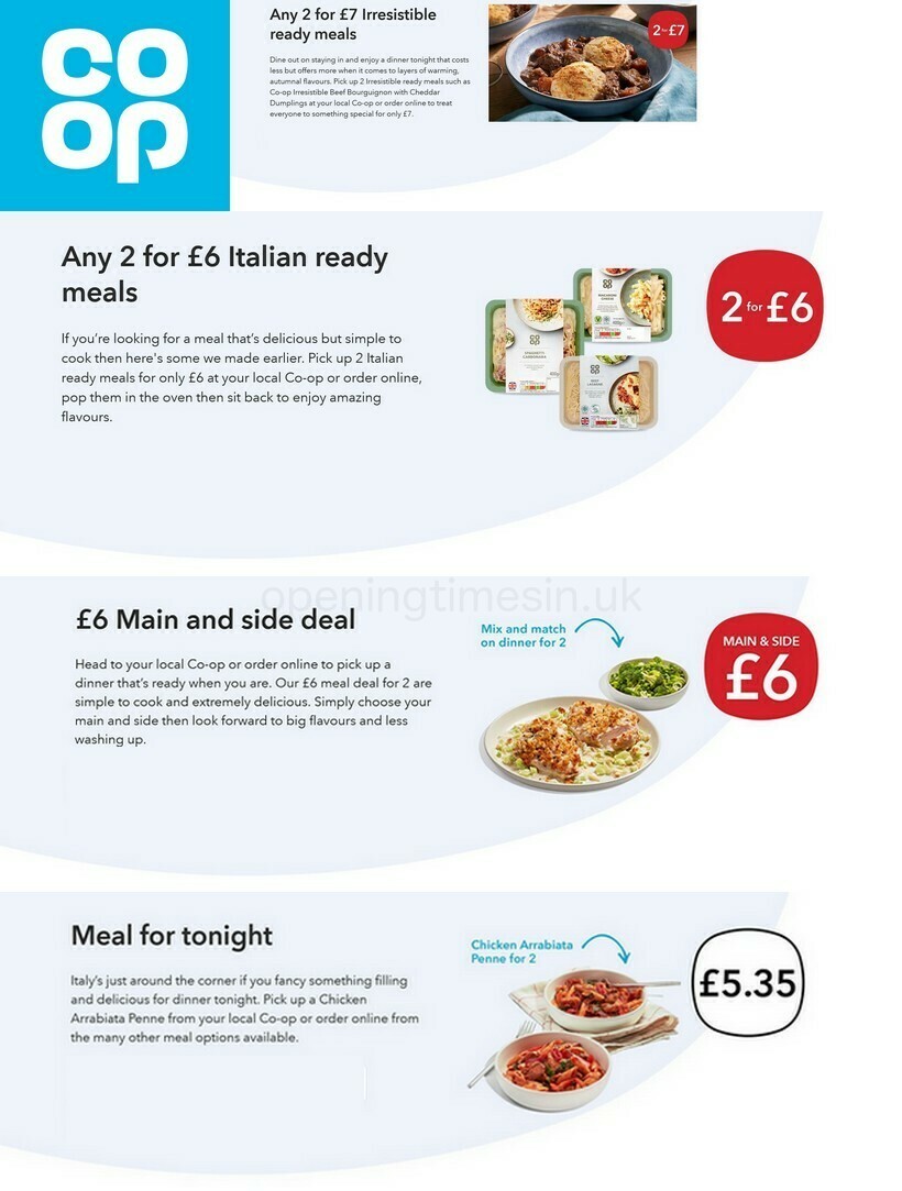 Co-op Food Offers from 22 October