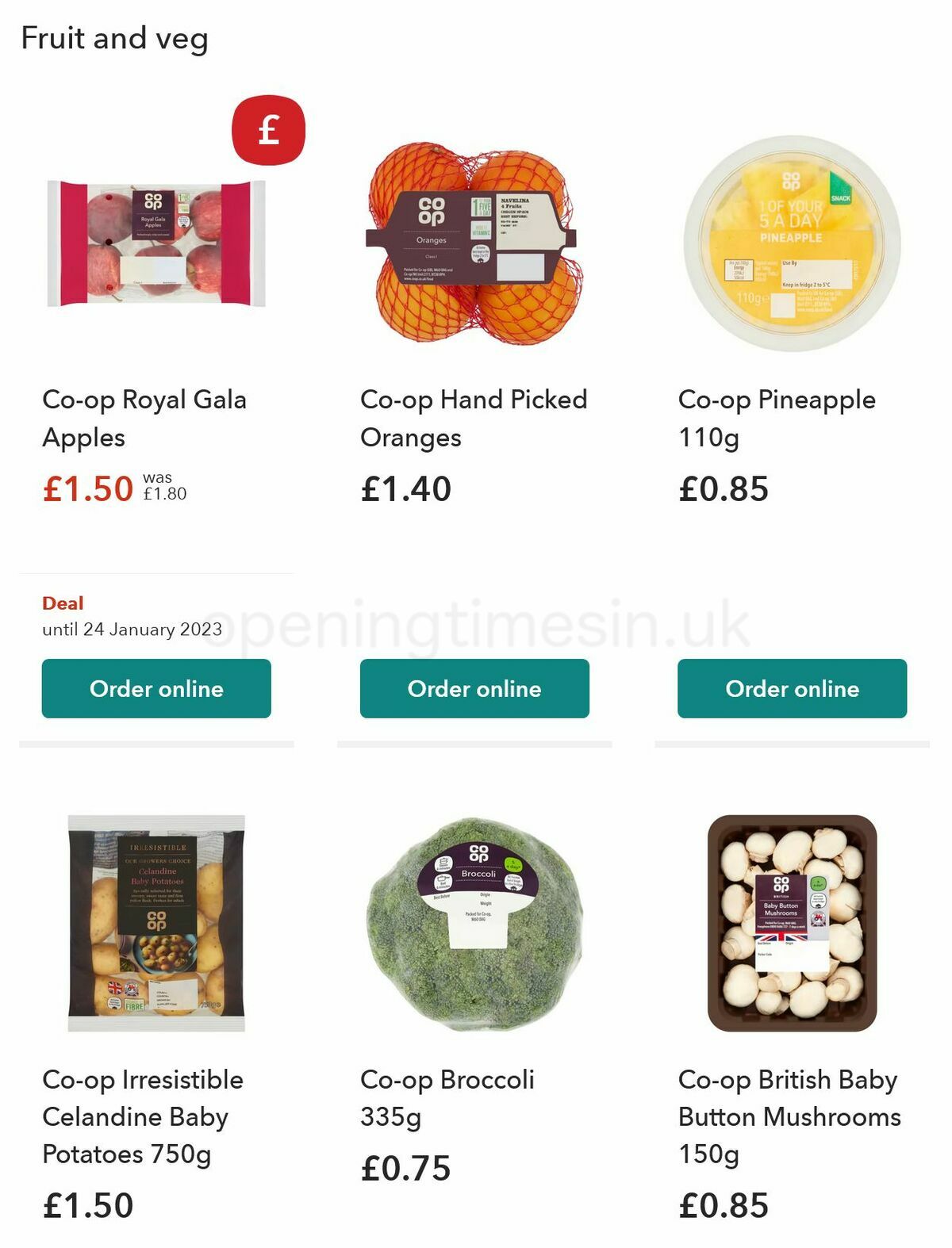 Co-op Food Offers from 10 January
