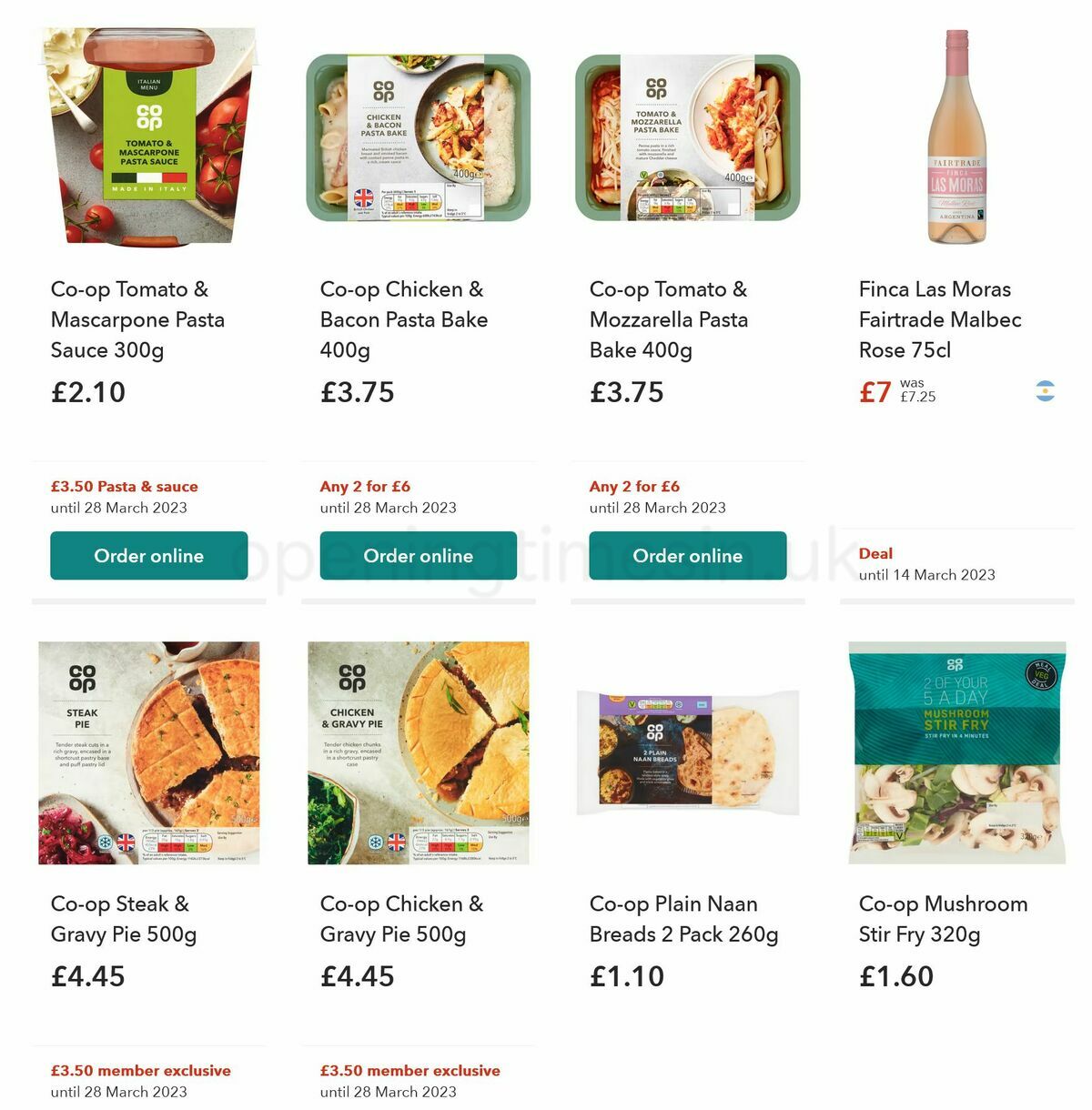 Co-op Food Offers from 8 March