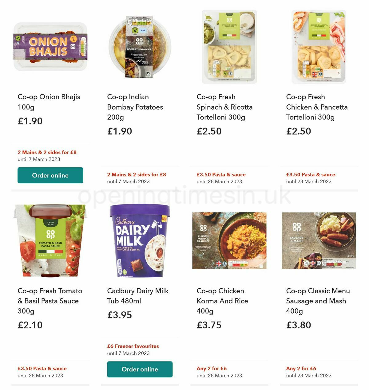 Co-op Food Offers from 8 March