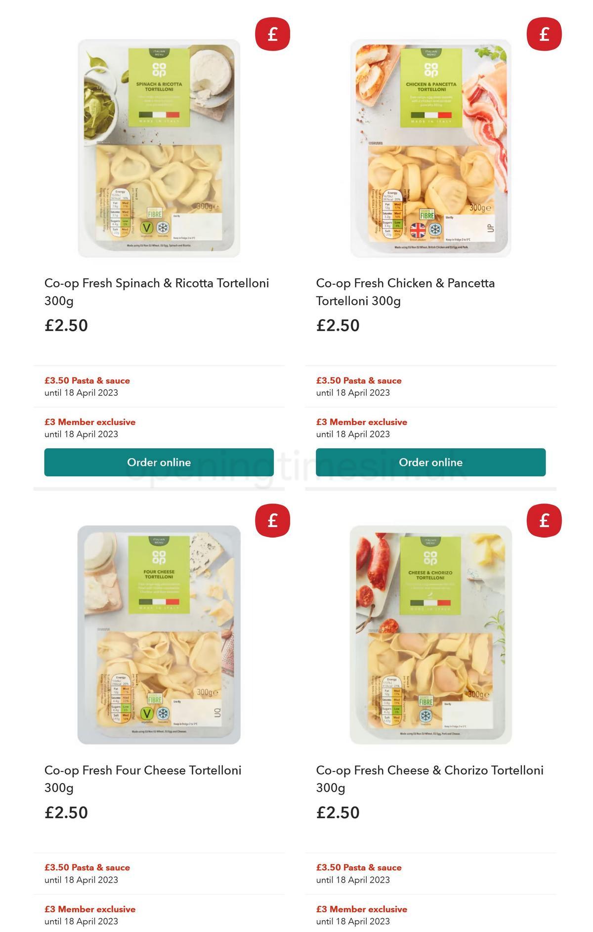 Co-op Food Offers from 29 March