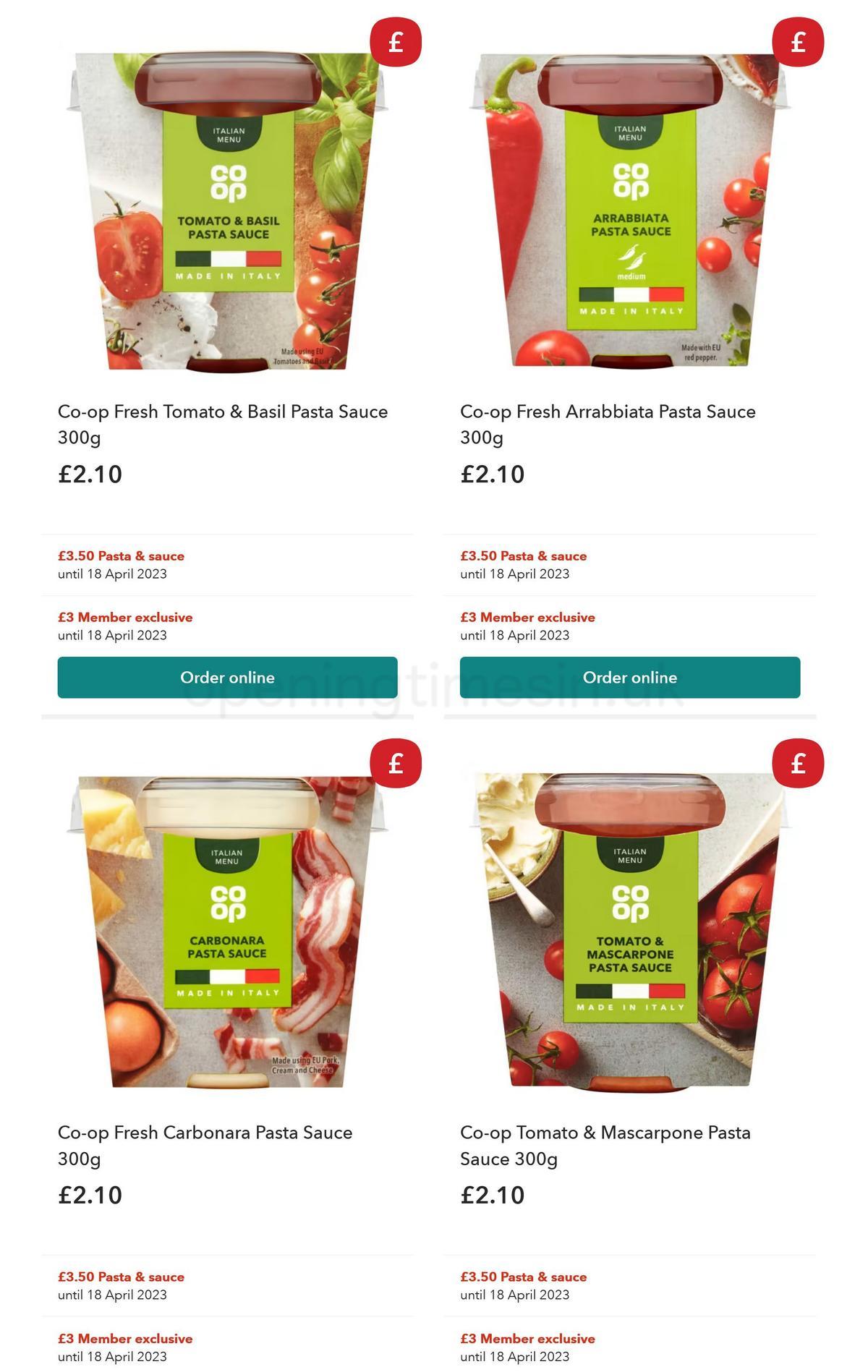 Co-op Food Offers from 29 March