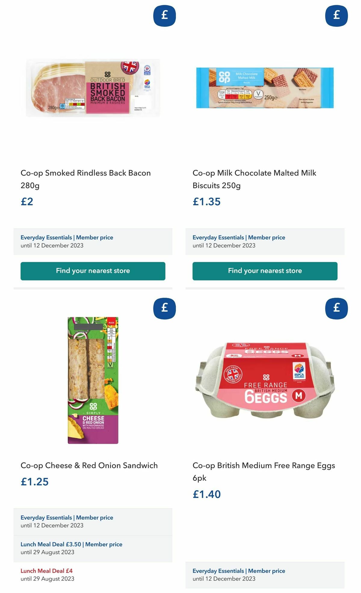 Co-op Food Everyday Esentials Offers from 5 August