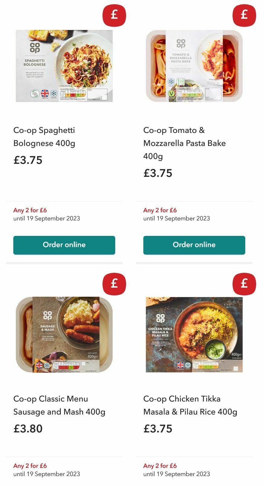 Co-op Food Offers from 9 August