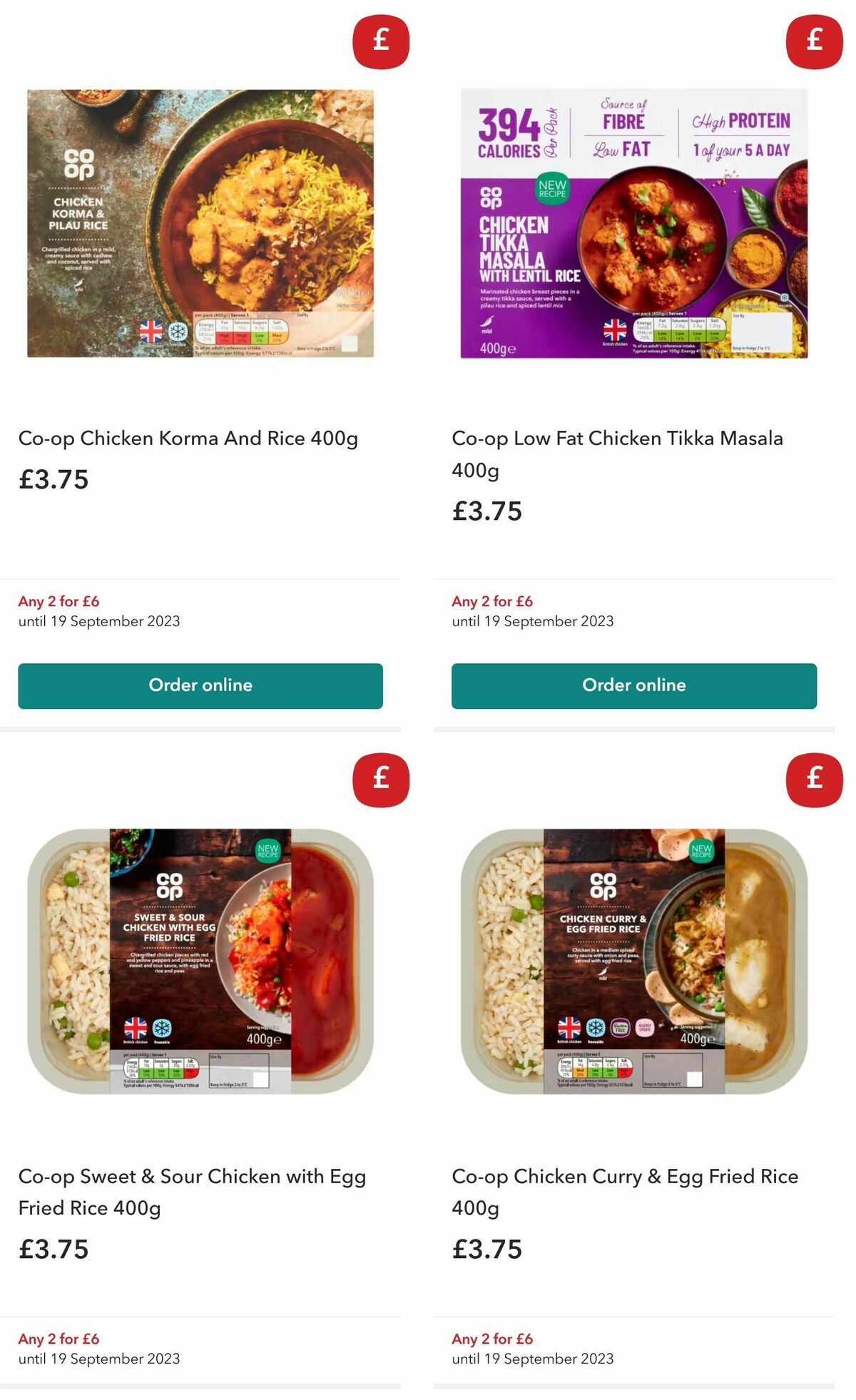 Co-op Food Offers from 9 August
